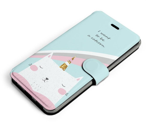 Mobiwear Flip case for Huawei Nova 9 SE - MH11S Cat - I want to be a catcorn - Phone Case - Main image