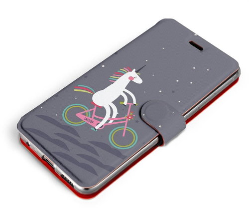 Mobiwear Flip case for Xiaomi 12 / Xiaomi 12X - V024P Unicorn on the bike - Phone Case - Main image