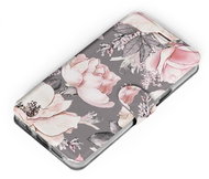 Mobiwear Flip case for Xiaomi 12 / Xiaomi 12X - MX06S Flowers on grey background - Phone Case