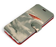 Mobiwear Flip case for Apple iPhone 13 Mini - MA03P Orange plane in the mountains - Phone Case