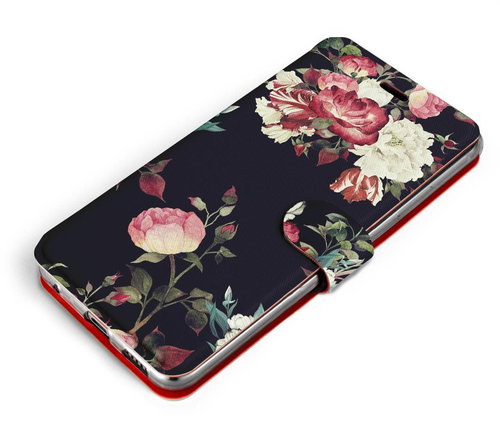 Mobiwear Flip case for Oppo A16s - VD11P Rose on black - Phone Case - Main image