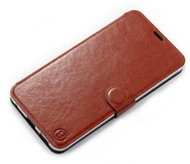Mobiwear Flip case for Samsung Galaxy A22 4G - C_BRS Brown&Gray with grey interior - Phone Case