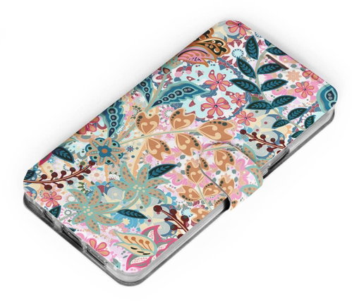 Mobiwear Flip case for Samsung Galaxy A22 4G - MX04S Intricate flowers and leaves - Phone Case - Main image