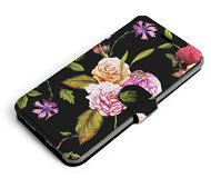 Mobiwear Flip case for Samsung Galaxy S21 FE - VD07S Roses and flowers on black background - Phone Case