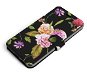 Mobiwear Flip case for Samsung Galaxy S21 FE - VD07S Roses and flowers on black background - Phone Case