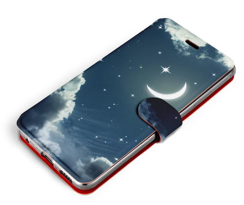 Mobiwear Flip case for Vivo Y33s - V145P Night sky with moon - Phone Case - Main image