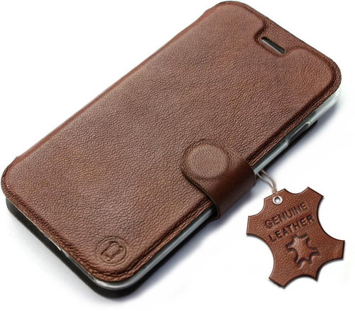 Mobiwear Leather flip case for Vivo Y33s - Brown - L_BRS - Phone Case - Main image