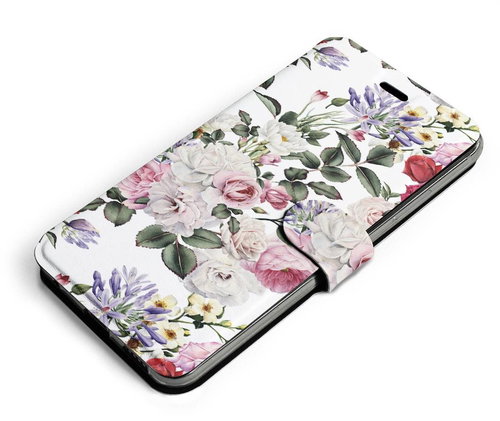 Mobiwear Flip case for Xiaomi 11T / 11T Pro - MD01S Rose on white - Phone Case - Main image