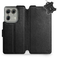 Leather Mobiwear flip book for Motorola EDGE 50 Ultra - Black - L_BLS - Phone Case