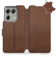 Leather Mobiwear flip book for Motorola EDGE 50 Ultra - Brown - L_BRS - Phone Case