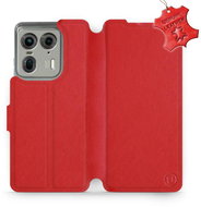 Leather Mobiwear flip book for Motorola EDGE 50 Ultra - Red - L_RDS - Phone Case