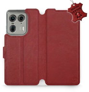 Leather Mobiwear flip book for Motorola EDGE 50 Ultra - Dark Red - L_DRS - Phone Case