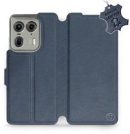 Leather Mobiwear flip book for Motorola EDGE 50 Ultra - Blue - L_NBS - Phone Case