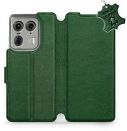 Leather Mobiwear flip book for Motorola EDGE 50 Ultra - Green - L_GRS - Phone Case