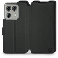 Mobiwear Soft Touch flip book for Motorola EDGE 50 Ultra - Black - Phone Case