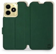Mobiwear Soft Touch flip book for Realme C61 - Green & Beige - Phone Case