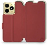 Mobiwear Soft Touch flip book for Realme C61 - Brick & Beige - Phone Case