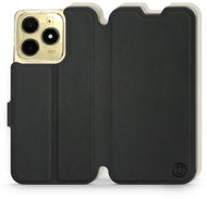 Mobiwear Soft Touch flip book for Realme C61 - Black & Beige - Phone Case