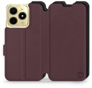 Mobiwear Soft Touch flip book for Realme C61 - Burgundy & Black - Phone Case