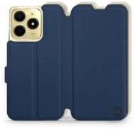 Mobiwear Soft Touch flip book for Realme C61 - Blue & Beige - Phone Case