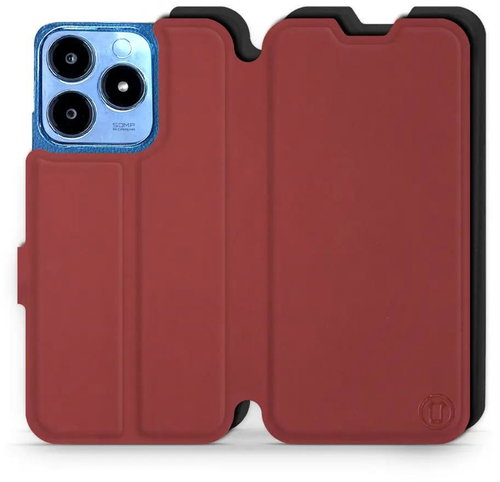 Mobiwear Soft Touch flip book for Realme C63 - Brick & Black - Phone Case - Main image
