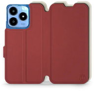 Mobiwear Soft Touch flip book for Realme C63 - Brick & Beige - Phone Case