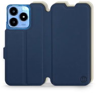Mobiwear Soft Touch flip book for Realme C63 - Blue & Beige - Phone Case
