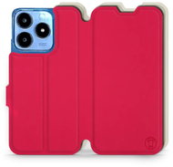 Mobiwear Soft Touch flip book for Realme C63 - Red & Beige - Phone Case