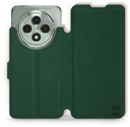 Mobiwear Soft Touch flip book for Oppo Reno12 FS 5G - Green & Beige - Phone Case