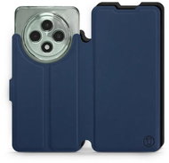 Mobiwear Soft Touch flip book for Oppo Reno12 FS 5G - Blue & Black - Phone Case