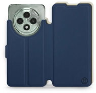 Mobiwear Soft Touch flip book for Oppo Reno12 FS 5G - Blue & Beige - Phone Case