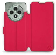 Mobiwear Soft Touch flip book for Oppo Reno12 FS 5G - Red & Beige - Phone Case