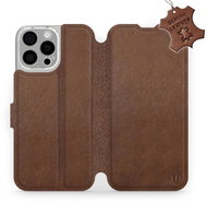 Leather Mobiwear flip book for Apple iPhone 16 Pro Max - Brown - L_BRS - Phone Case