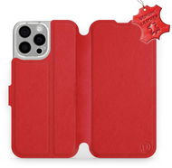 Kožené Mobiwear flip knížkové pro Apple iPhone 16 Pro Max - Červené - L_RDS - Pouzdro na mobil