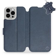 Leather Mobiwear flip book for Apple iPhone 16 Pro Max - Blue - L_NBS - Phone Case