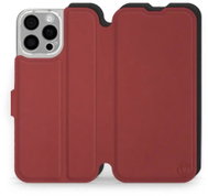 Mobiwear Soft Touch flip book for Apple iPhone 16 Pro Max - Brick & Black - Phone Case