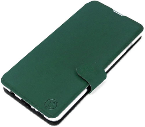 Mobiwear Soft Touch flip for Xiaomi 12T / 12T Pro - Green & Black - Phone Case - Main image