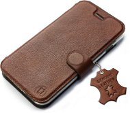 Mobiwear kožené flip pro Motorola Moto G72 - Hnědé - Phone Case