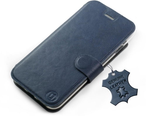 Mobiwear kožené flip pro Motorola Moto G72 - Modré - Phone Case - Main image