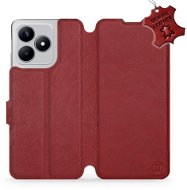 Kožené Mobiwear flip pro Realme C53 - tmavě červené - L_DRS - Phone Case