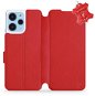 Kožené Mobiwear flip pro Xiaomi Redmi 12 - červené - L_RDS - Phone Case