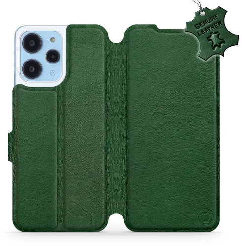 Kožené Mobiwear flip pro Xiaomi Redmi 12 - zelené - L_GRS - Phone Case - Main image