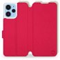 Mobiwear Soft Touch flip na Xiaomi Redmi 12 – červené & béžové - Puzdro na mobil