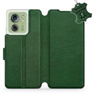 Kožené Mobiwear flip pro Motorola Edge 40 5G - zelené - L_GRS - Phone Case