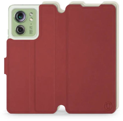 Mobiwear Soft Touch flip pro Motorola Edge 40 5G - cihlové & béžové - Phone Case - Main image