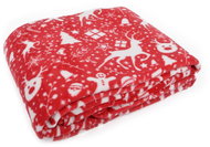 Mybesthome Christmas microfiber blanket Merry Christmas red, 150 × 200 cm - Blanket