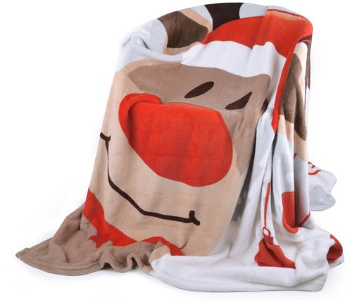 Mybesthome Christmas microfiber blanket Merry Christmas grey, 150 × 200 cm - Blanket - Main image