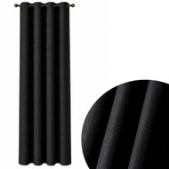 MyBestHome 100% blackout curtain, Super Blackout, 140×250 cm, black 039, with rings, 1 piece - Drape