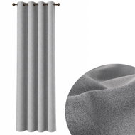 MyBestHome 100% blackout curtain, Super Blackout, 140×250 cm, light grey 002, with rings, 1 piece - Drape