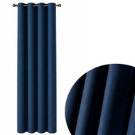 MyBestHome 100% Blackout Curtain ‘Super Blackout’, 140×250 cm, dark blue 037, with rings, 1 piece - Drape